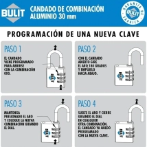 CANDADO COMBINACION 30 MM. BULIT