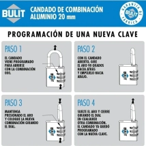 CANDADO COMBINACION 20 MM. BULIT