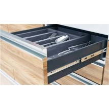 CORREDERA TELESCOPICA GUIA CAJON 45 CM NEGRA