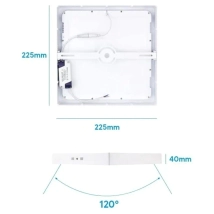 PLAFON LED CUADRADO DE SUPERFICIE 18W LUZ CALIDA CANDELA