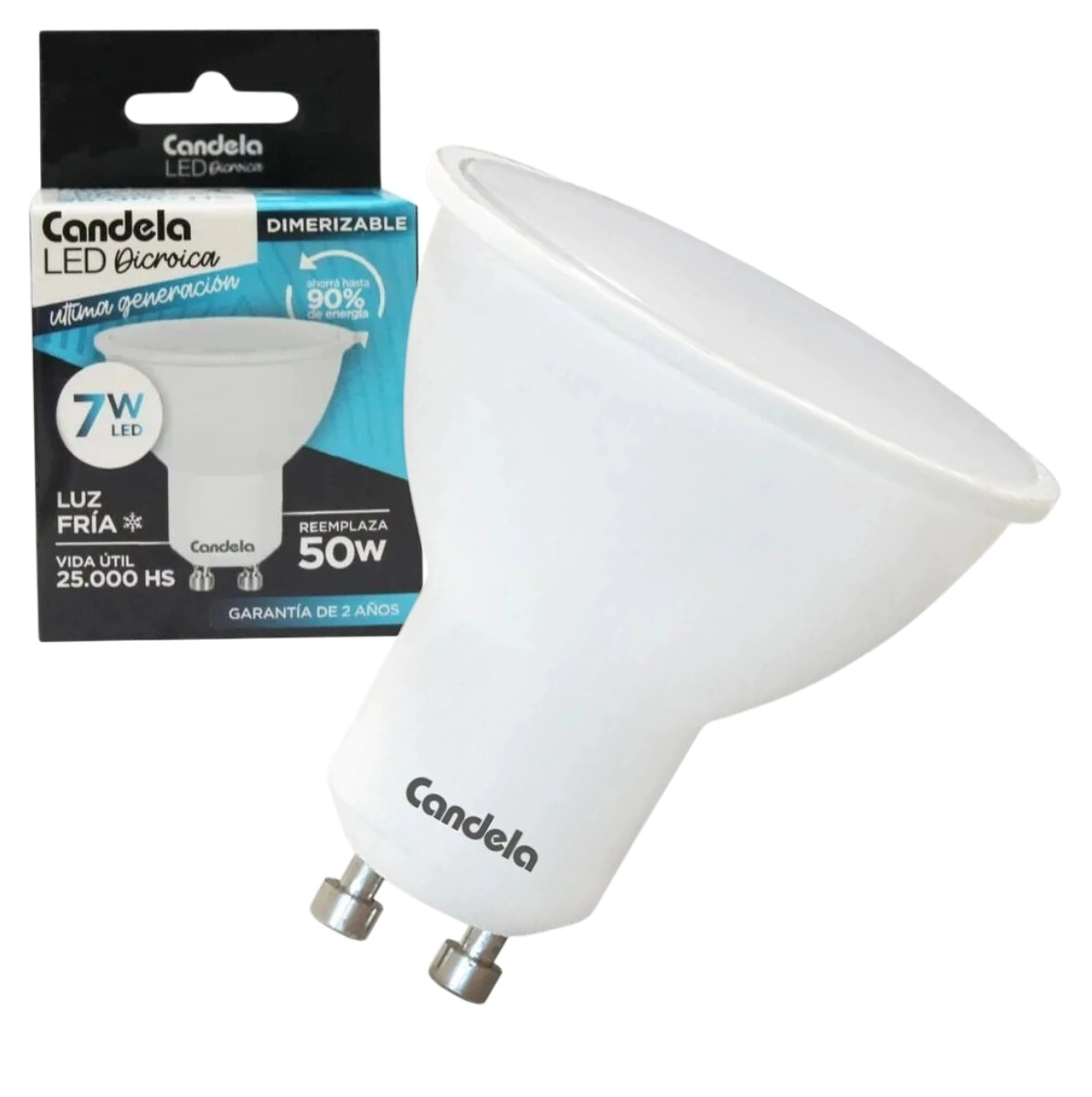 DICROICA LED DIMERIZABLE 7W FRIA CANDELA