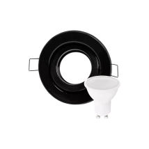 SOPORTE PARA DICROICA GU10 5 CM ARO NEGRO