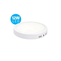 PLAFON LED REDONDO DE SUPERFICIE 12W LUZ FRIA CANDELA