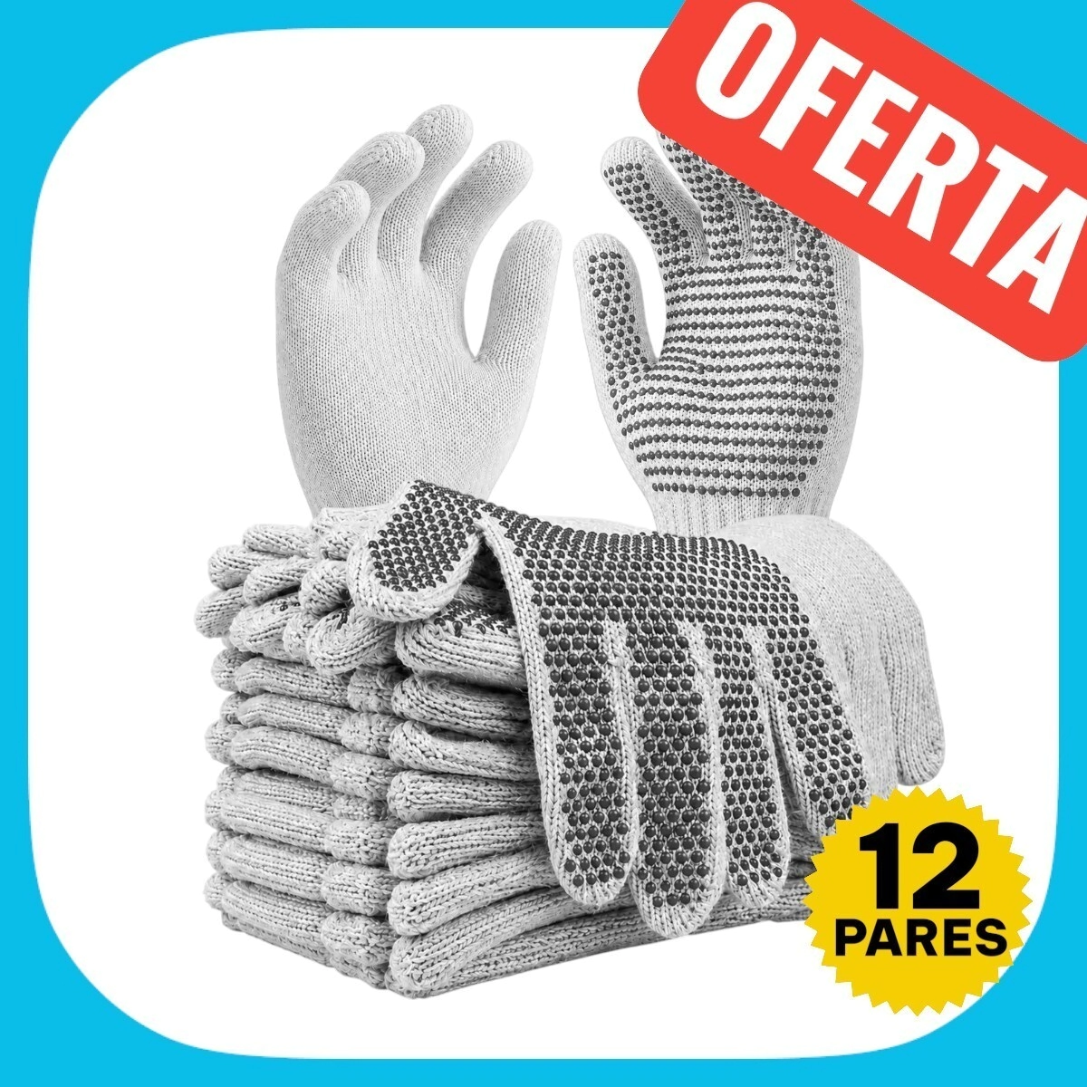 GUANTE MOTEADO GRIS 12 PARES