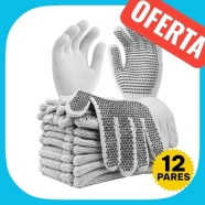 GUANTE MOTEADO GRIS 12 PARES