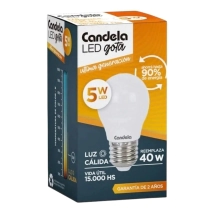 LAMPARA LED GOTA 5W CALIDA CANDELA