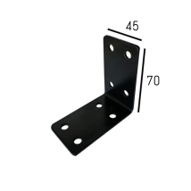ESCUADRA PERFORADA NEGRA 70 X 70 X 45