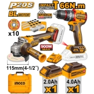 COMBO INGCO 20V TALADRO 66NM + AMOLADORA