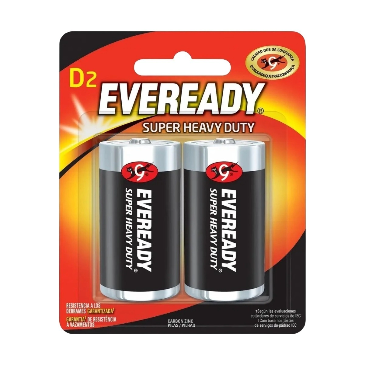 PILA CARBON D2 EVEREADY BLISTER X 2 UNID