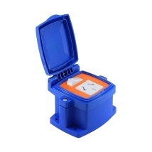 CAJA CAPSULADA AZUL 1 PUNTO 1 TOMA MIG