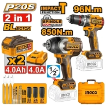 COMBO INGCO 20V TALADRO 96NM + LLAVE IMPACTO 850NM