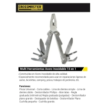 MULTI HERRAMIENTA 13 FUNCIONES ACERO INOXIDABLE CROSSMASTER