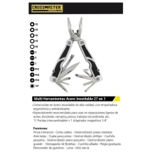 MULTI HERRAMIENTA 27 FUNCIONES ACERO INOXIDABLE CROSSMASTER