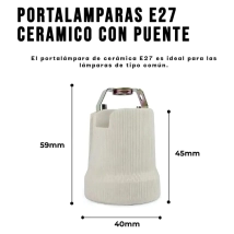 PORTALAMPARA CERAMICO CERRADO ROSCA 3/8 E-27